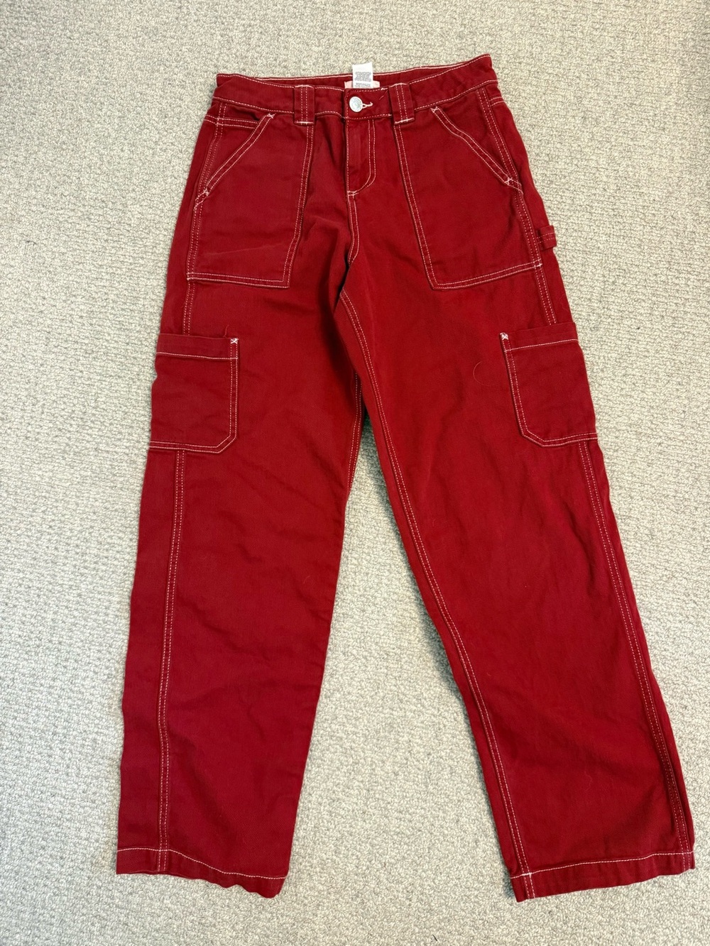 Garage women’s Red Cargo Pants with Utility Pockets